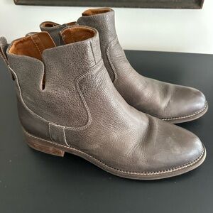 Franco Sarto Brown Leather Chelsea Pull-On Ankle Boot
